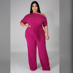Plus Size Jumpsuit - Color Magenta Only
